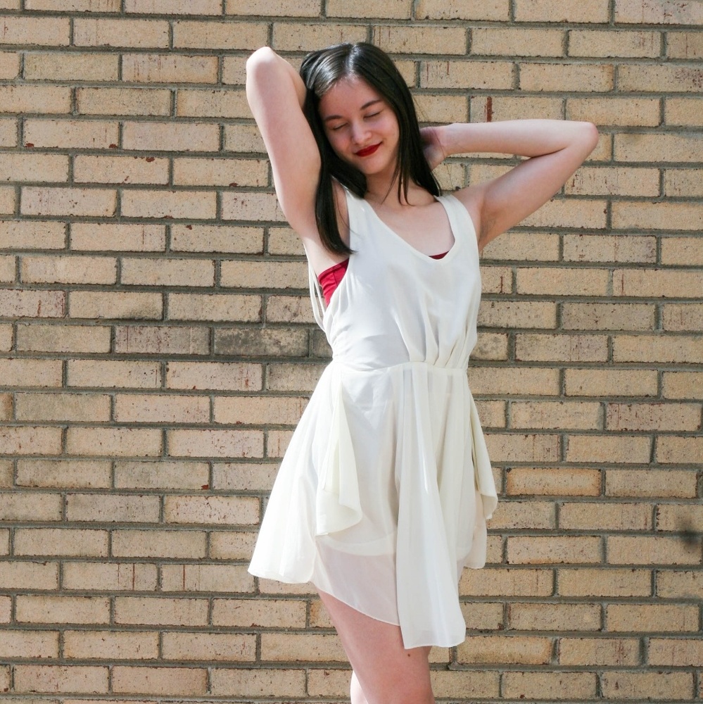 Super Cute White Chiffon Minidress!!